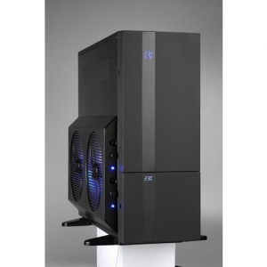 3Q Wind Tunnel  (B)  Black, ATX, БЕЗ Б/П, 2 x 250mm FAN, BLUE NEON, 2*USB+Audio