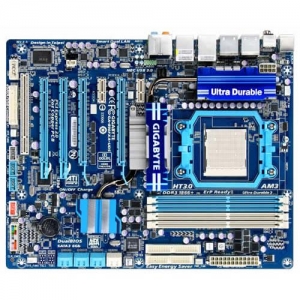 GigaByte GA-890FXA-UD5  Socket AM3, AMD 890FX, 4*DDR3, 3*PCI-E, ATA, SATA + RAID, eSATA, FDD, 8ch, GLAN, 3*1394, ATX