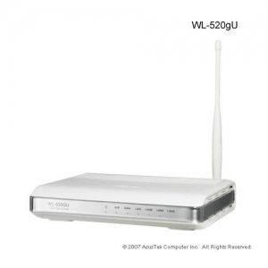 ASUS WL-520gU, 1хWAN, 4хLAN, 1хUSB, 1 антенна,  802.11g, 54 Мбит/с, принт-сервер