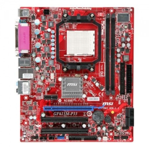 MSI GF615M-P33 Socket AM3, GF 6150SE, 2*DDR3, SVGA+PCI-E, ATA, SATA+RAID, FDD, ALC888S 8ch, GLAN, mATX