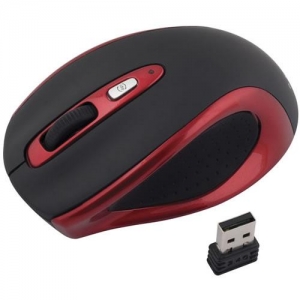 Oklick 404MW LITE Cordless Optical (800/1600dpi), Red/Black, USB Nano Receiver