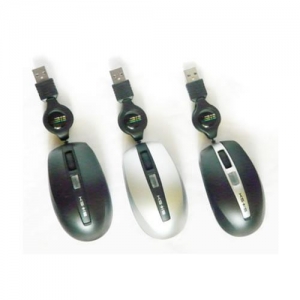 KS-IS Mofi, мини мышь с выдвижным кабелем, Optical, 1480 dpi, 3 кнопки, USB, Silver (KS-014S)