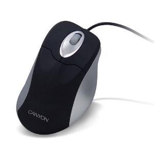 CANYON CNR-MSOPT3, Optical, 800 dpi, 3 кнопки, USB+PS/2, черно-серебристая