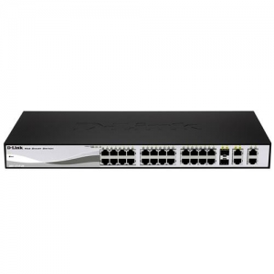 D-Link DES-1210-28 Управляемый коммутатор 24x10/100, 2x10/100/1000, 2 combo 1000BASE-T/SFP, 19"