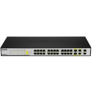 D-Link DES-1228P 24x10/100Mbps PoE + 4x10/100/1000Mbps(2xSFP), 19''