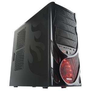 Enermax Volcanus ECA3180-B Черный с двухцветным LED вентилятором (красный-синий), ATX Midi Tower,  БЕЗ Б/П, 120mm + 140mm Vegas FAN, 2*USB2.0 + Audio +eSATA