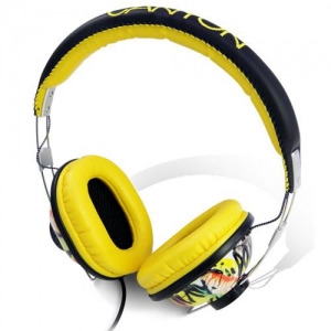 Наушники CANYON CNL-HP02E (мониторные), Graffiti Black/Yellow