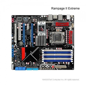 ASUS RAMPAGE II EXTREME Socket1366, iX58, 6*DDR3, 3*PCI-E,SATA+RAID,eSATA,AD2000B 8ch,2xGLAN,1394,ATX
