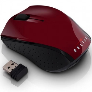 Oklick 525XSW Cordless Optical (800/1600dpi), Red/Black, USB Nano Receiver