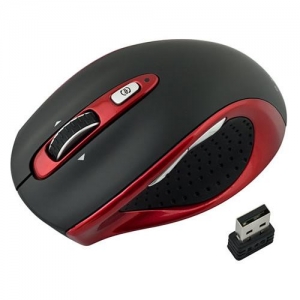 Oklick 404SW Cordless Laser (800/1600dpi), Red/Black, USB Nano Receiver