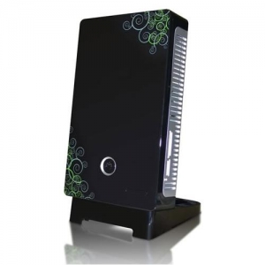 Ezcool W-100Q 60W Mini ITX,  Black/Green Bubbles, Slim ODD, 3.5 HDD, Card Reader, FAN, 2 x USB2.0 + Audio
