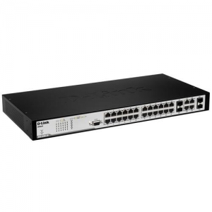 D-Link DES-3200-28/E Управляемый коммутатор 24x10/100Mbps, 4-port 10/100/1000BASE-T/SPF, L2 19''