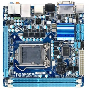 GigaByte GA-H55N-USB3  Socket 1156, iH55, 2*DDR3, PCI-E, SATA, eSATA, ALC892 8ch, GLAN, 2*USB3.0, VGA+DVI-D+HDMI (Integrated In Clarkdale Processor),mini-ITX