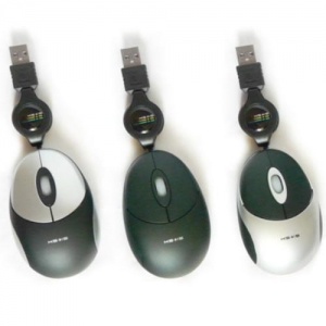 KS-IS Mose, мини мышь с выдвижным кабелем, Optical,  dpi, 3 кнопки, USB, Black-Black (KS-013B)